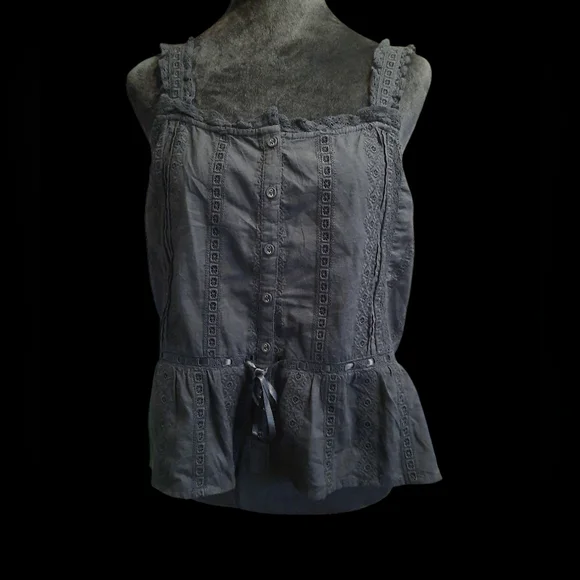 NWT I.N.C. Tank Top Embroidery Elegant Black Sleeveless Top Large - Picture 13 of 13